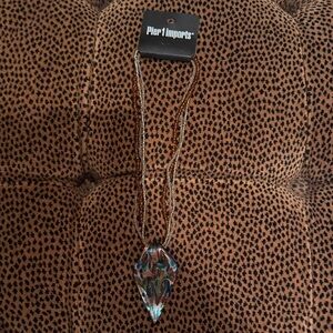 Pier 1 Iridescent Leaf Pendant Necklace